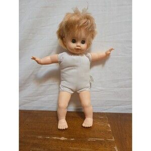 Eugene Doll Open & Close Blue Eyes Blonde Rooted Hair Soft Body 16" Vintage 1987